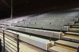 rustic wooden seating for arenas